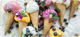 Ice cream and berries. Wow yum yum